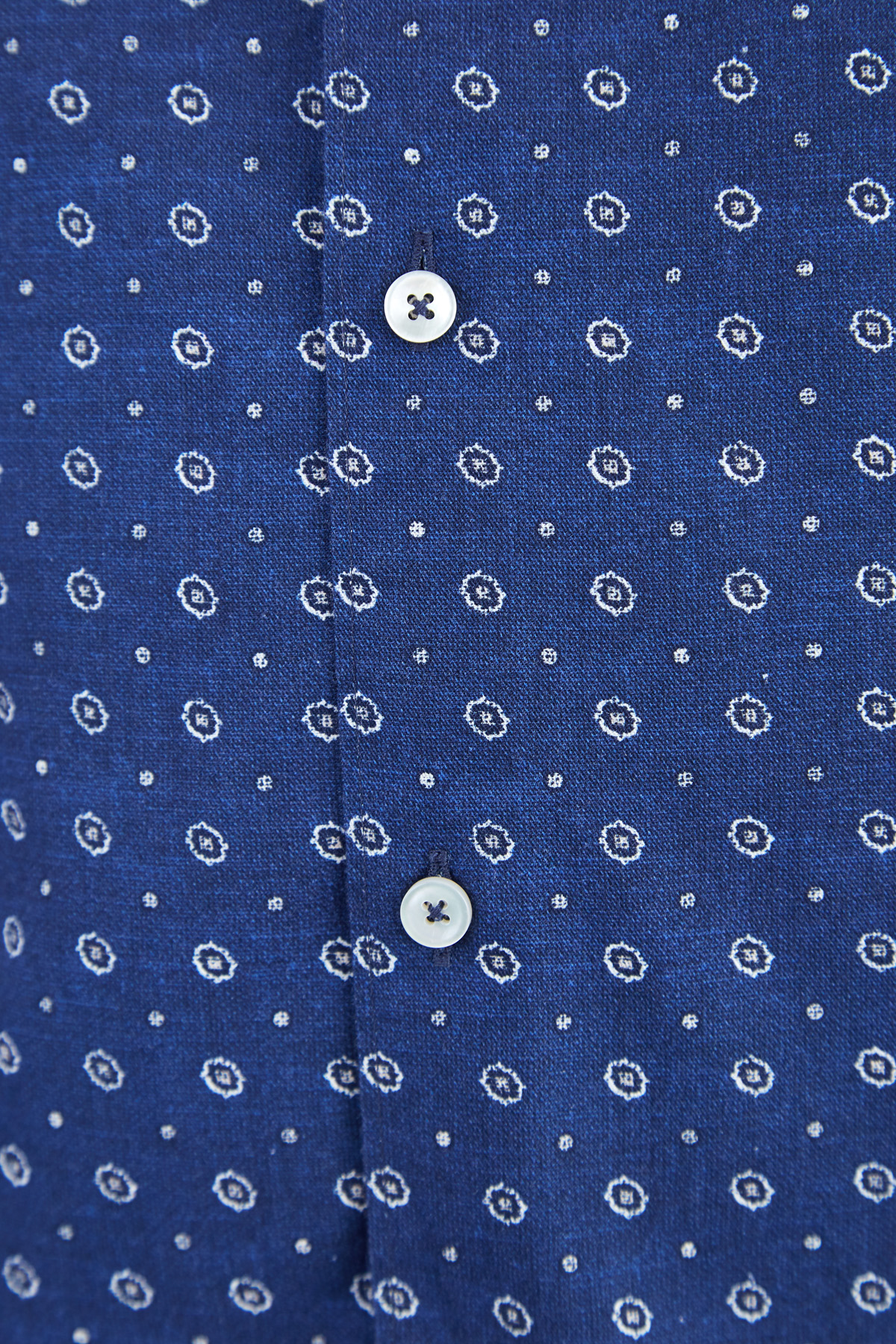 Хлопковая рубашка с микро-принтом и эффектом Beluga washed XACUS, цвет синий, размер 48;50;54 - фото 5